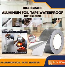 Aluminium Foil Tape Heat Resistant Strong Stickiness Pipes Refrigerator Repairing Waterproof Silver